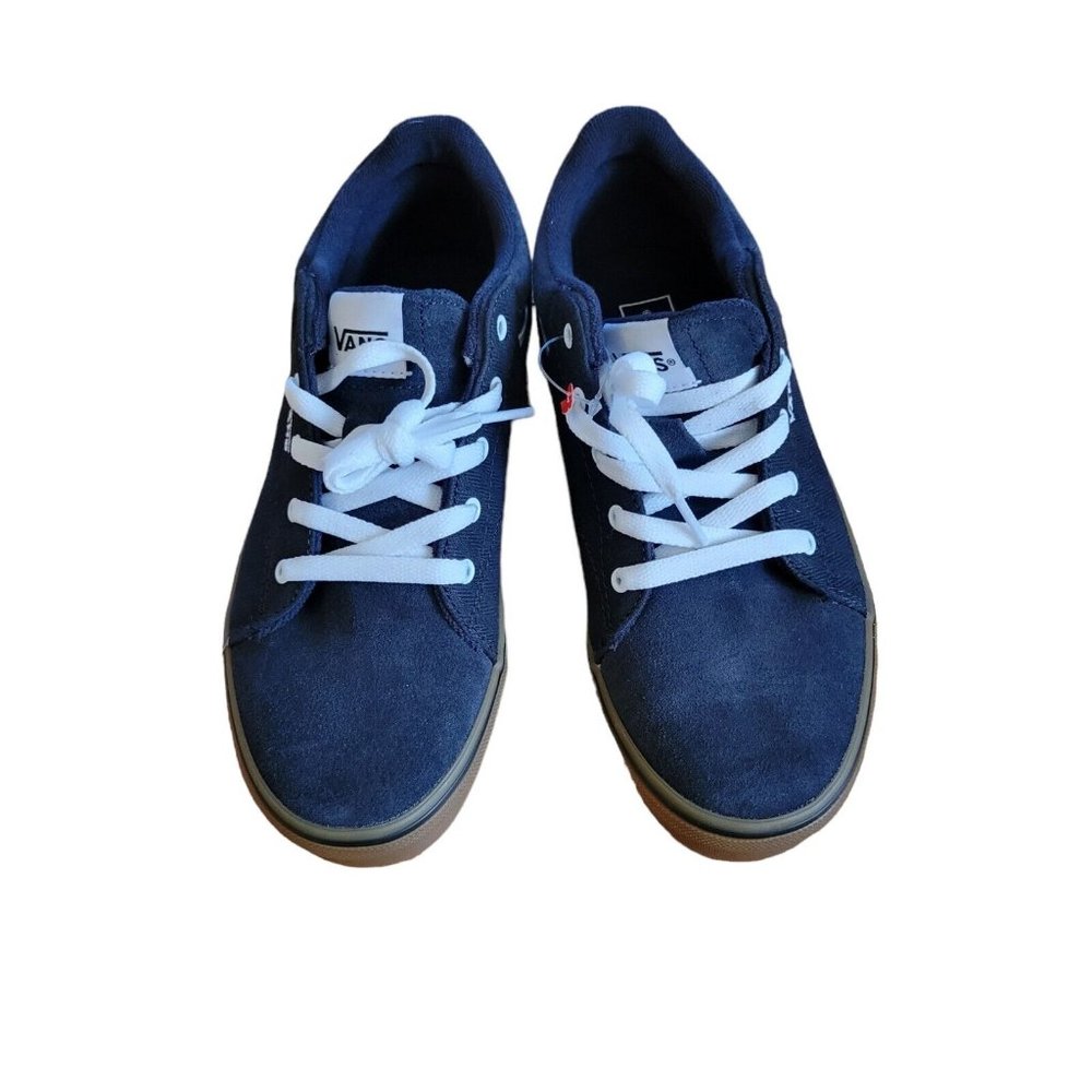 Vans Low Skate Shoes Sneakers Youth Boy/Girl Off The Wall SZ 5 New Blue/White
